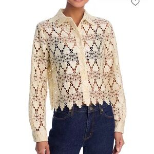 Frame Denim Cream Lace Blouse